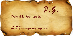 Peknik Gergely névjegykártya