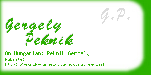 gergely peknik business card